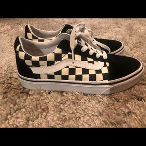 Checkerboard Black/White Lace Up VANS